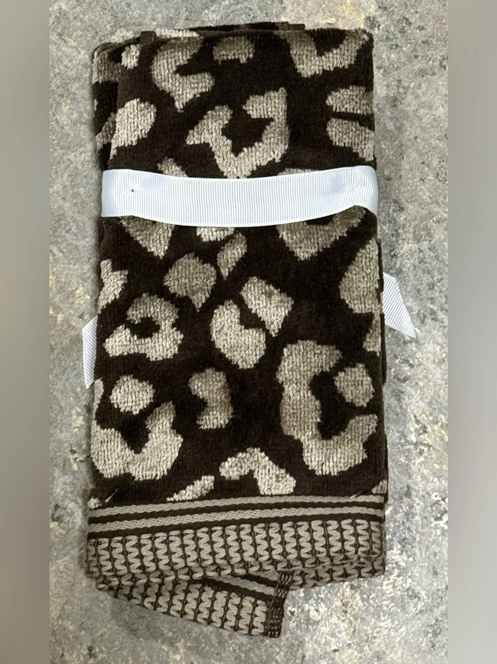 Rachel Zoe 2-Pc Leopard Animal Print Tip Towel Set - Cotton/Viscose - NWT